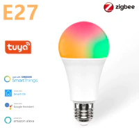 Tuya Zigbee 3,0 светодиодный E27 светодиодный лампы AC100-240V 9 Вт лампада Светодиодный точечный светильник Настольная лампа светодиодные лампы светил...